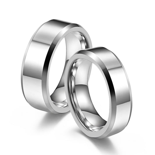 E-commerce Supply 6mm Double Bevel Tungsten Steel Ring for Men