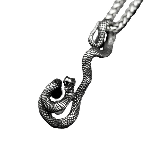 Steel Necklace – Vintage Snake Pendant