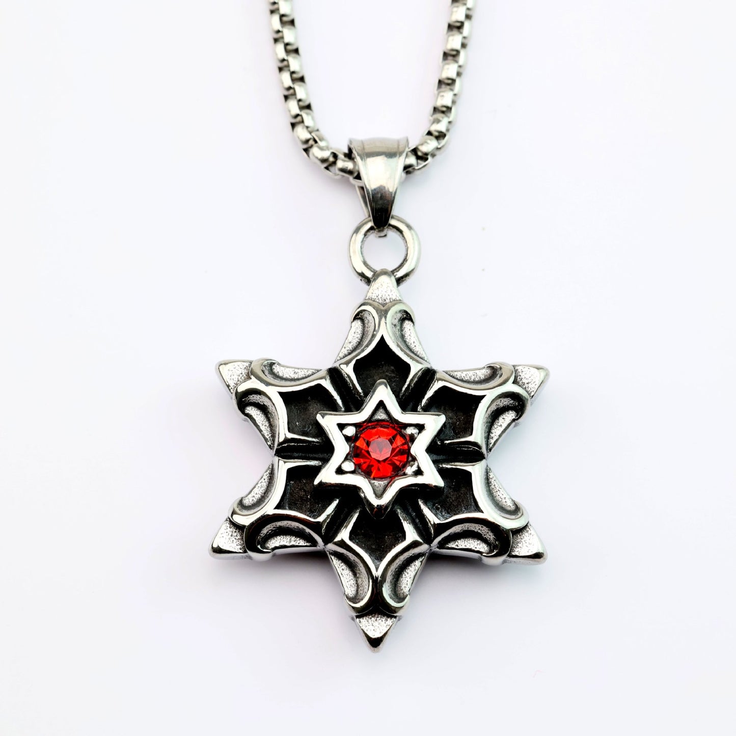 Planderful Hexagram Zircon Pendant For Men Stainless Steel Retro European And American Style