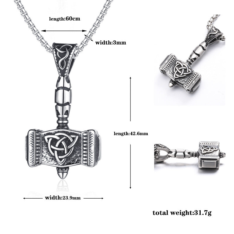 Stainless Steel Necklace - Vintage Celtic Knot Pendant
