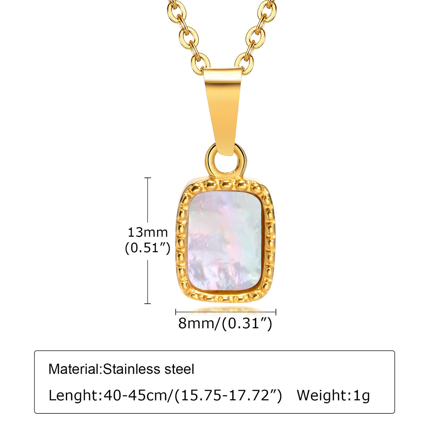 European And American Fashion Jewelry Women's Stainless Steel Rectangular Geometric Pendant Necklace Wholesale