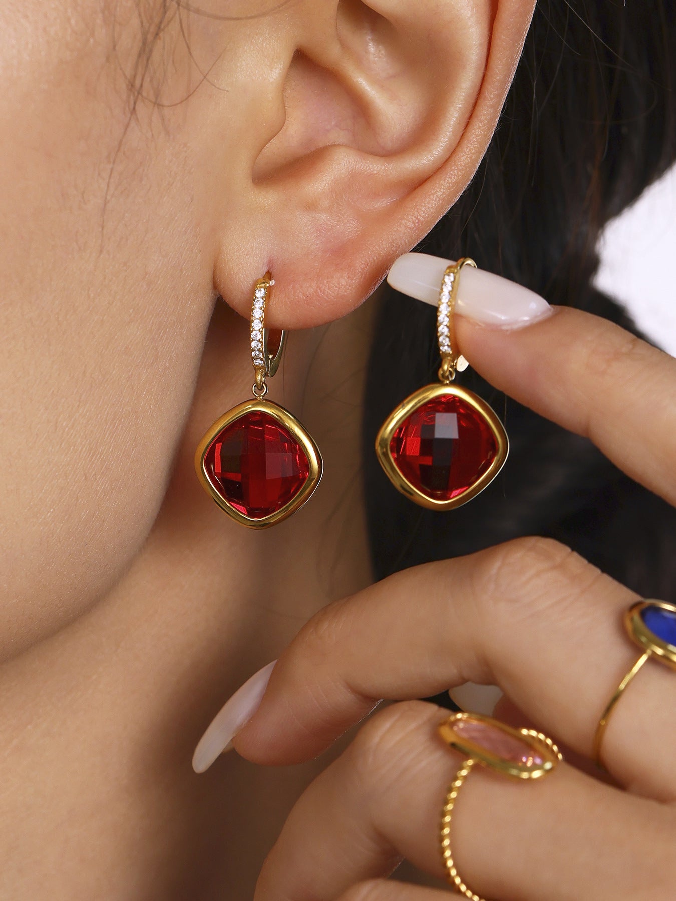 Planderful Everyday Genie Czech Glass Zircon Earrings Women