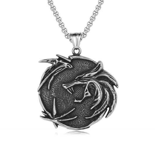Dragon Direwolf Pendant Titanium Steel Durable Unisex Protection Statement Jewelry Planderful Everyday Genie
