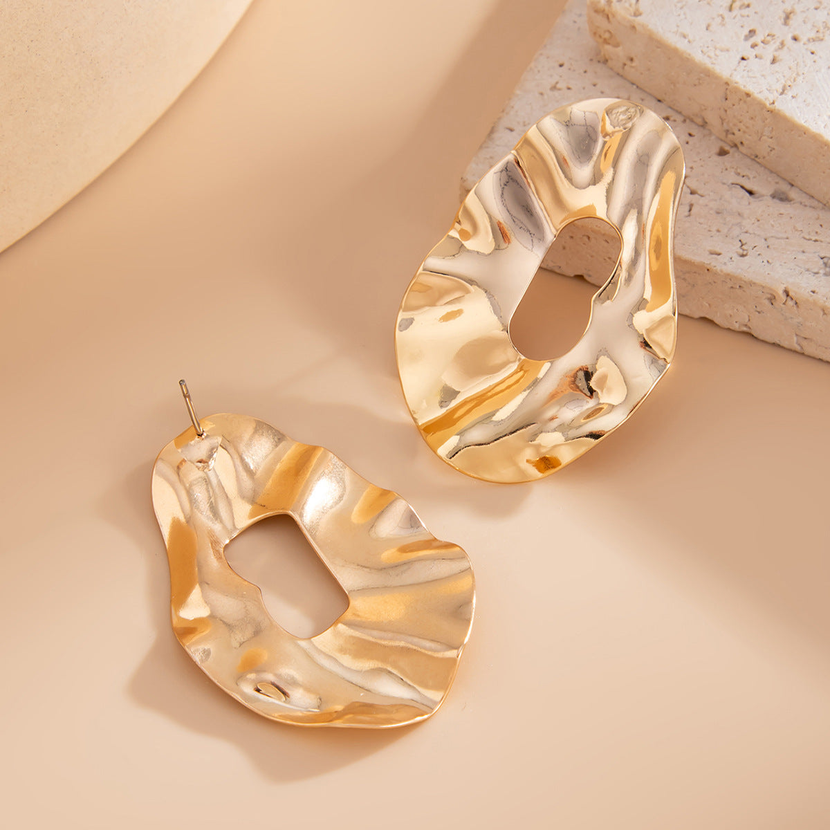 Planderful Vienna Verve Earrings – Unique Irregular Liquid Glossy Design