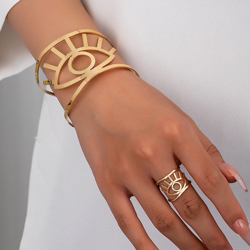 Planderful Vienna Verve Jewelry Set – Exaggerated Metal Devil's Eye Design