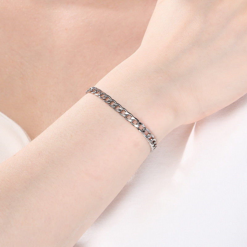 Minimalist Figaro Chain Stainless Steel Bracelet – Unisex Nk Chain Adjustable Handmade