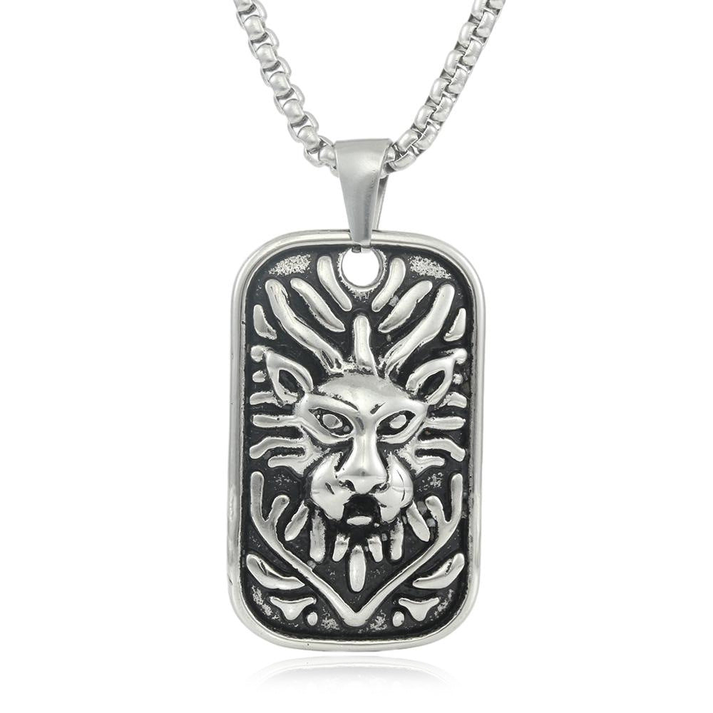 European And American Stainless Steel Lion Pendant Necklace
