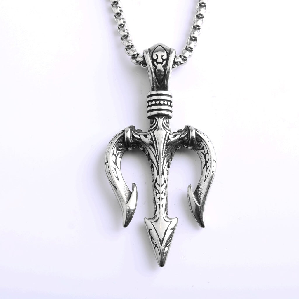 Vintage Stainless Steel Pendant Necklace