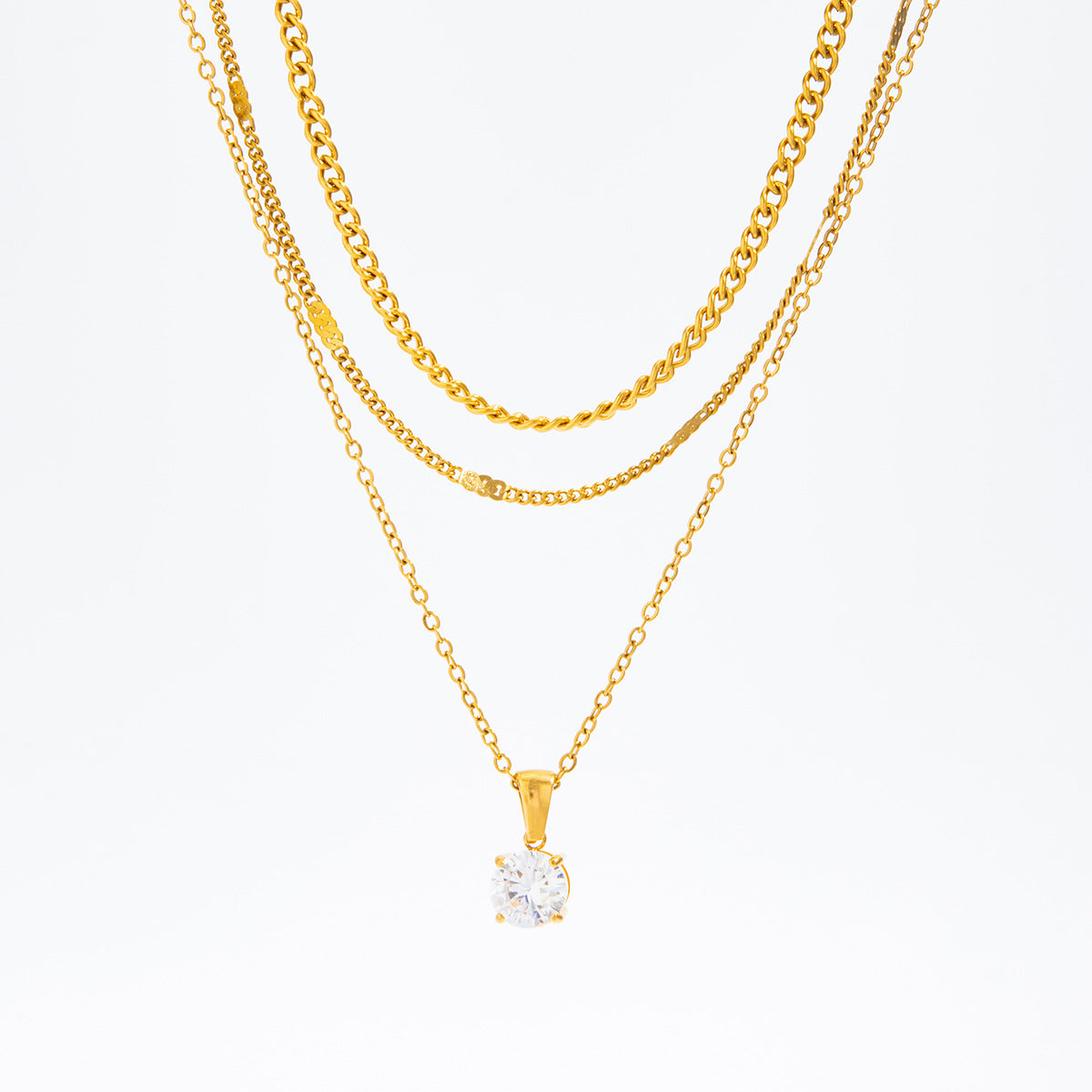 Europe And The United States Stacked Stainless Steel Snake Bone Chain Necklace