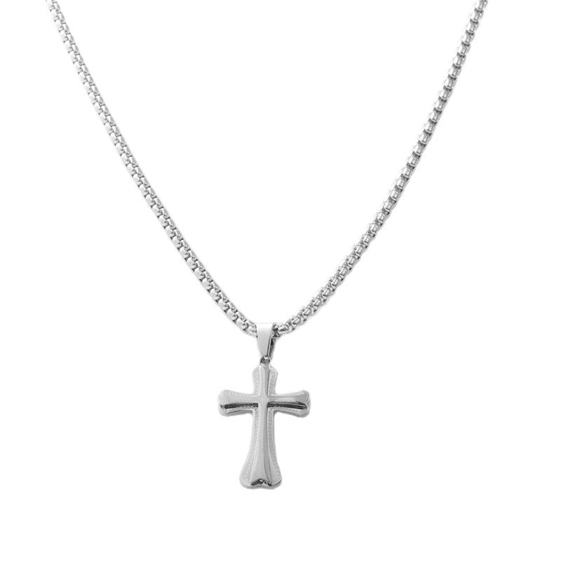 Trendy Personalized Titanium Steel Cross Pendant Necklace for Men