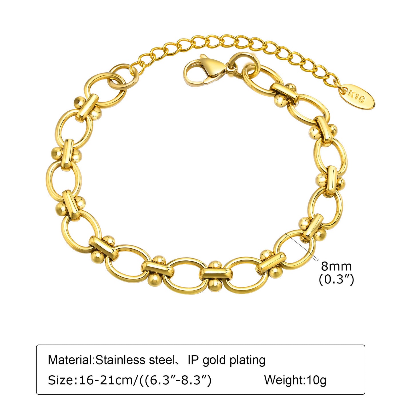 Gold Stainless Steel Handmade Chain Jewelry for Women