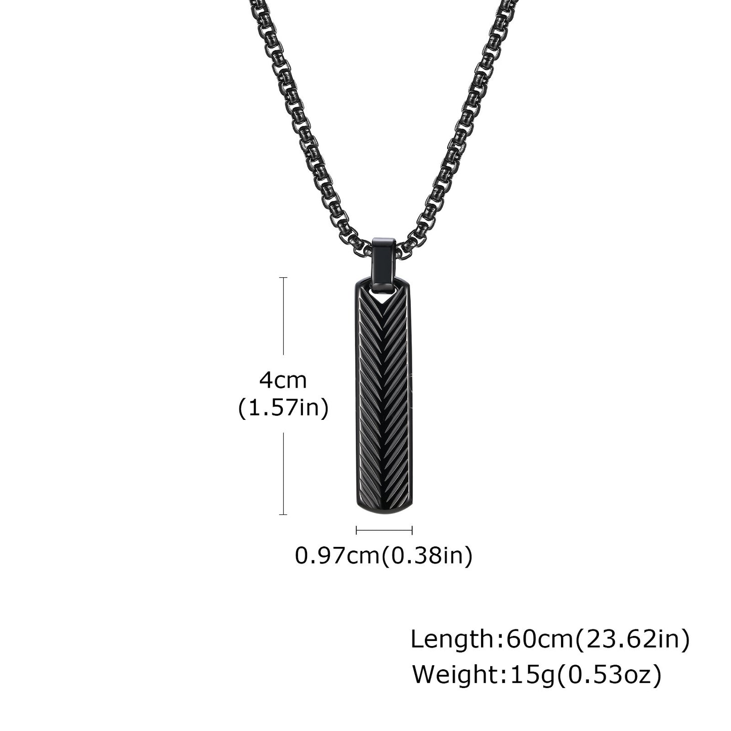 Planderful Men's Titanium Steel Geometric Pendant Necklace