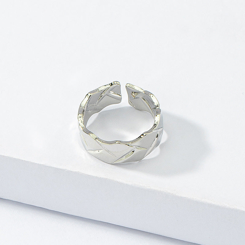 European and American Fashion Jewelry Set: Stylish Metal Face Ring and Instagram-Inspired Cross-Border Ring