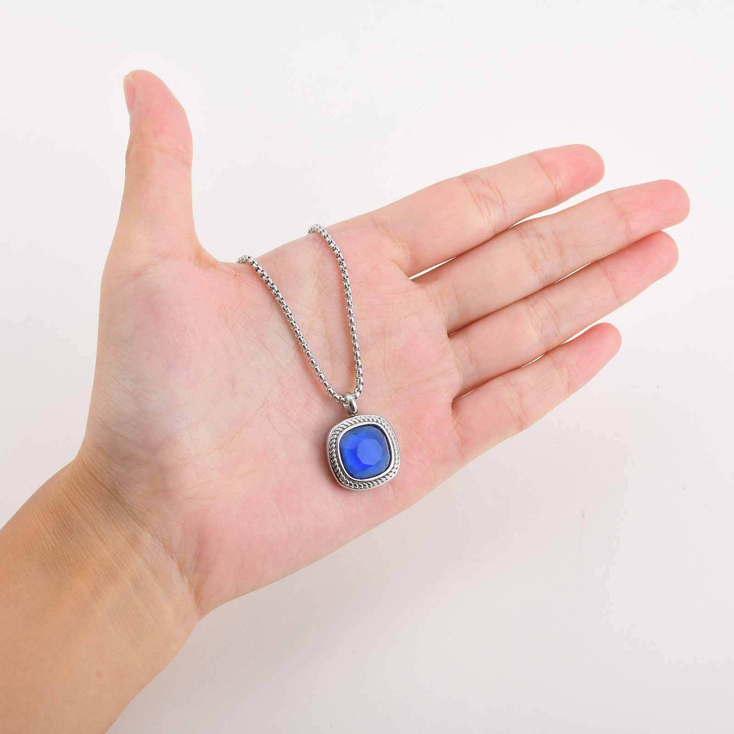 Planderful Titanium Steel Square Pendant for Men Versatile