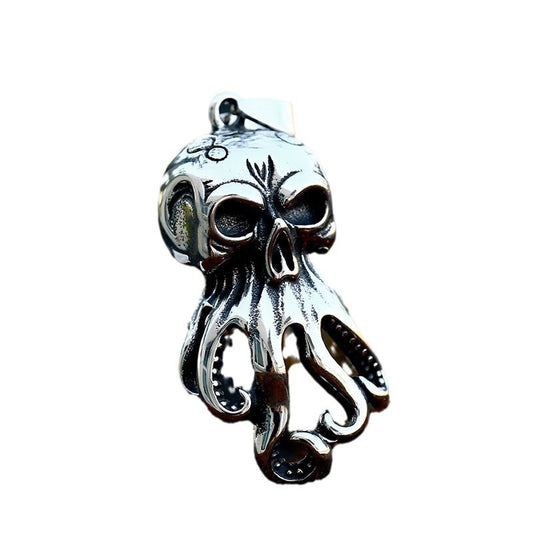 Retro Titanium Steel Skull Pendant for Men - Wholesale Stainless Steel Octopus Squid Jewelry
