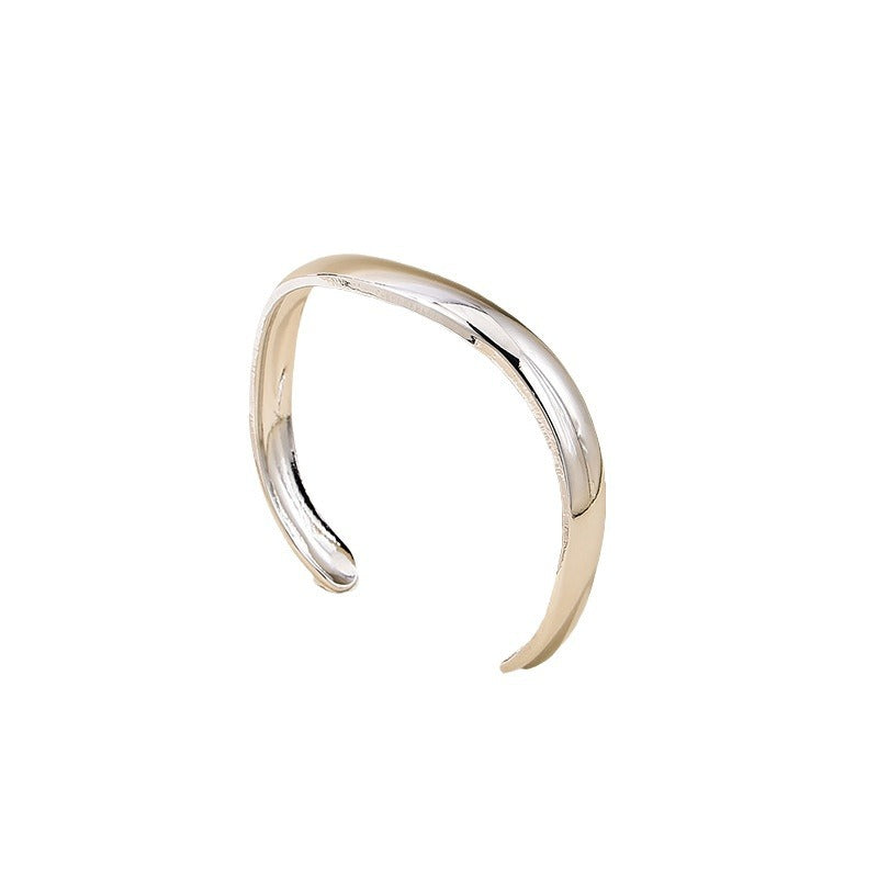 Korean Style Wave Pattern Metal Bracelet for Women - Vienna Verve Collection