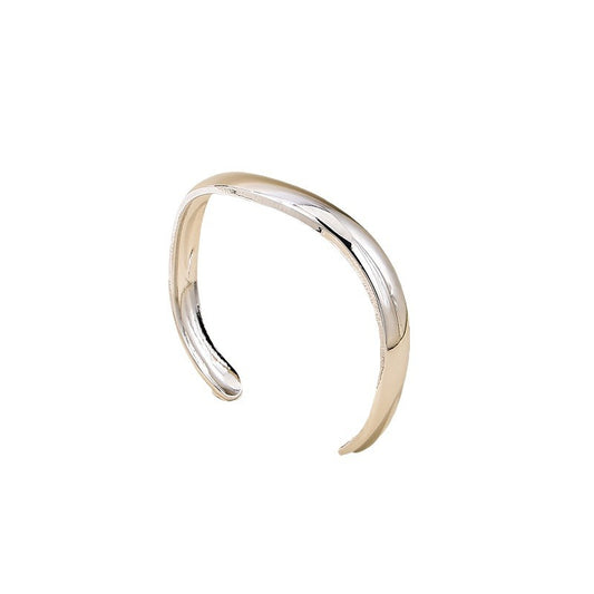 Korean Style Wave Pattern Metal Bracelet for Women - Vienna Verve Collection