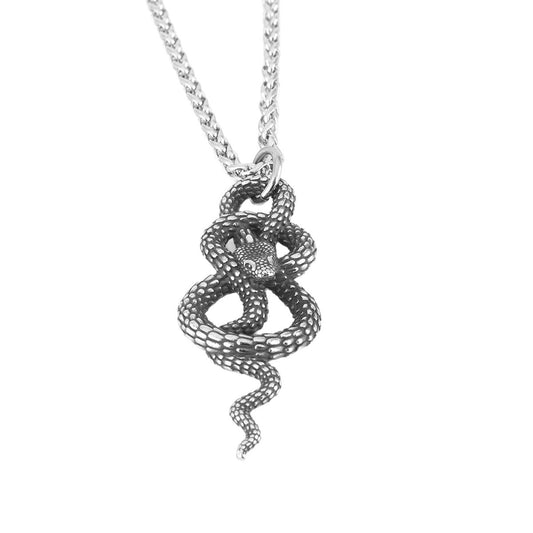 Planderful Stainless Steel Snake Pendant Necklace Unisex Everyday Edge Gift For Women And Men