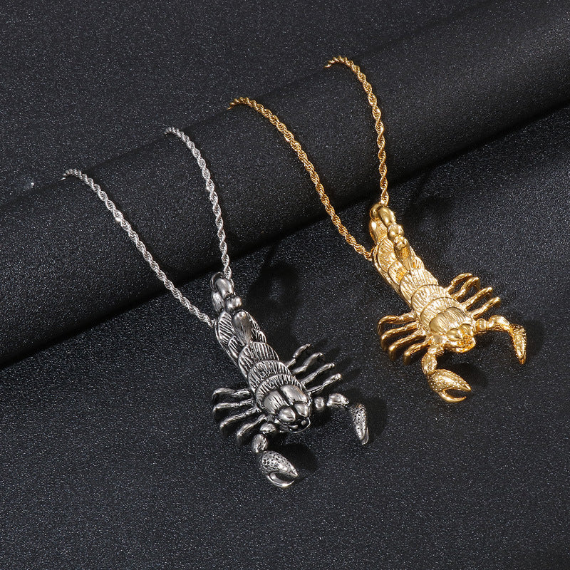 Retro Scorpion Pendant Necklace for Men - Titanium Steel Jewelry Piece