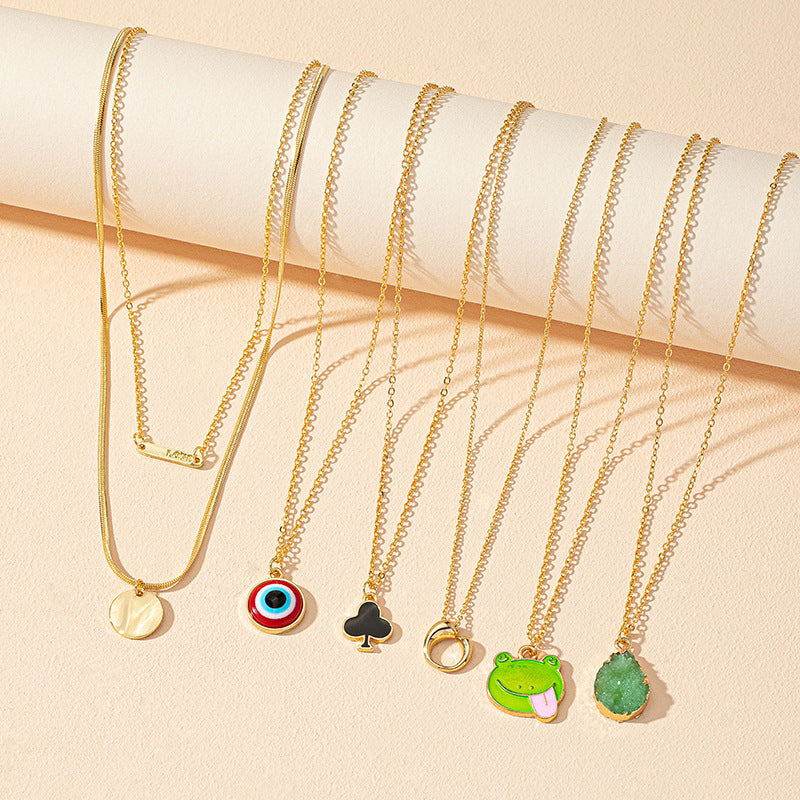 Froggy Crystal Necklace Set with Unique Niche Designs for Trendy Amazon Necklaces