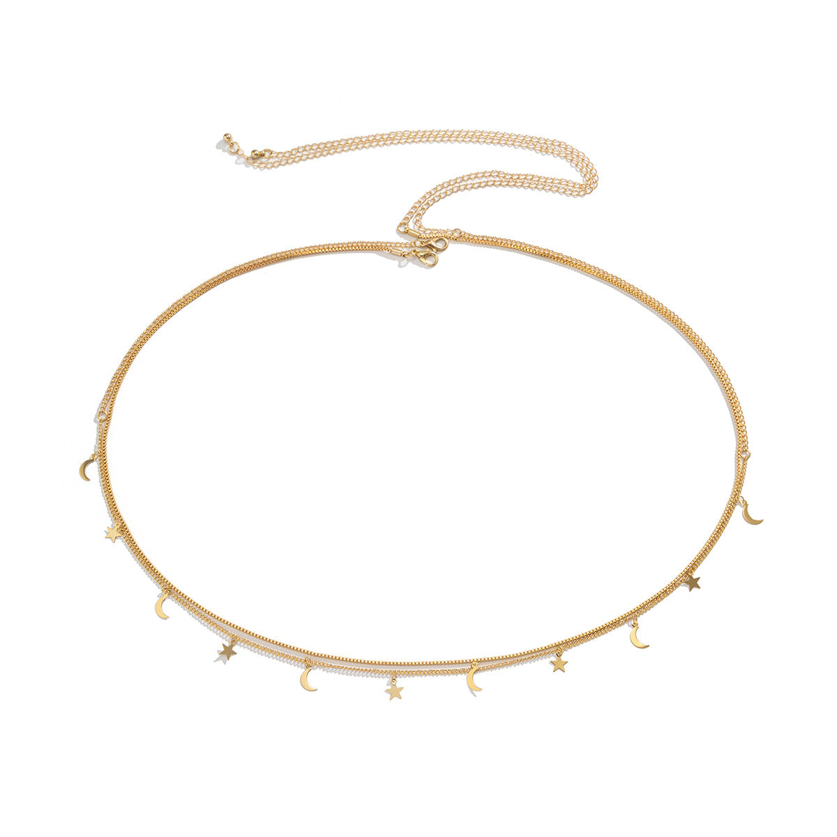 Elegant Sequin Box Chain Jewelry Set with Waist Chain