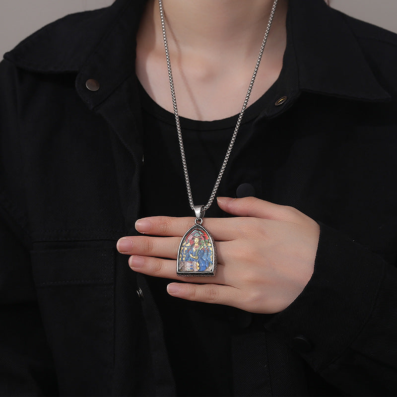Steel Necklace - Dainty Zodiac Signs Bodhisattva Pendant With Patron Saints Buddha Symbol Planderful Gift