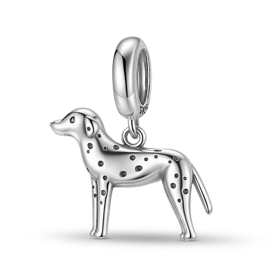 Planderful Jewelry Dalmatian Pendant in Sterling Silver S925 with Oxidized Finish and European Luxury Style