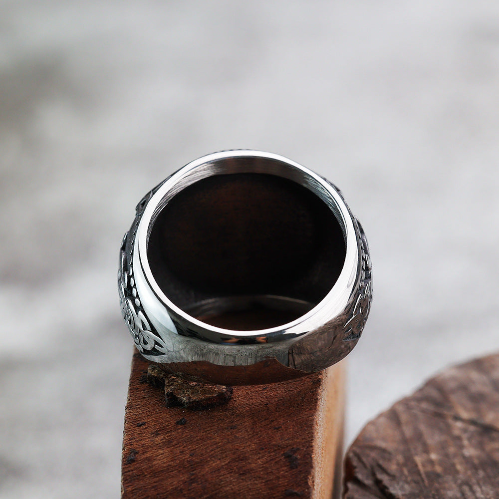 Foreign Trade New Viking Odin Celtic Rune Titanium Steel Ring