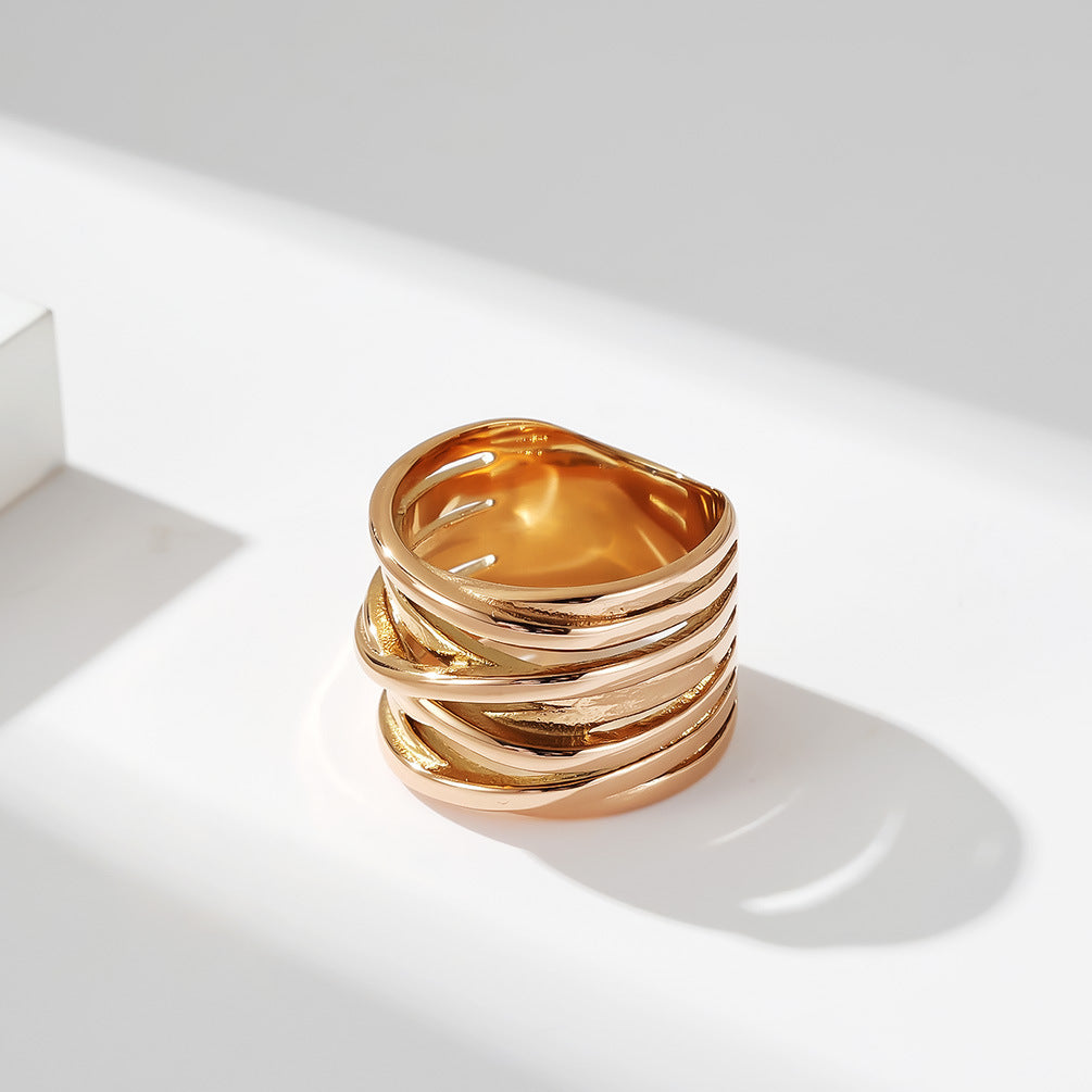 Steel Ring – Statement Three-Dimensional Woven