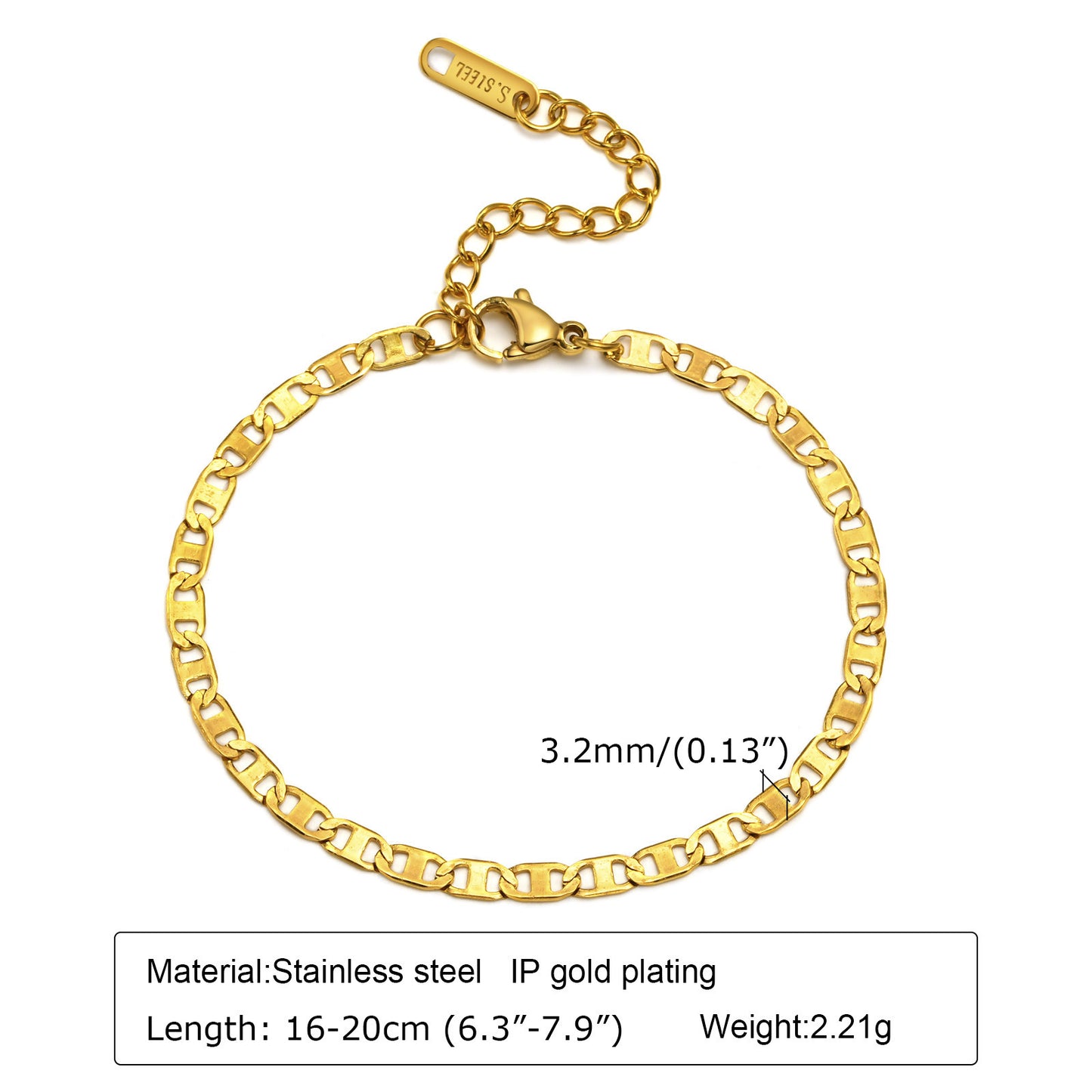 Jewelry Wholesale Stainless Steel Japanese Chain Bracelet Set