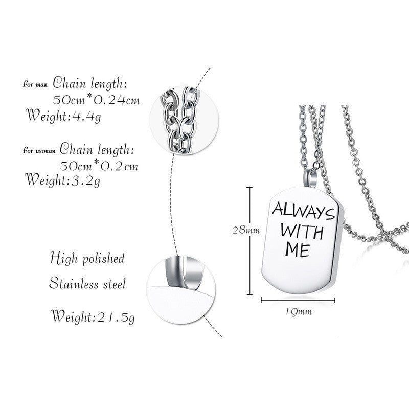 Planderful Elegant Titanium Steel Urn Necklace For Men