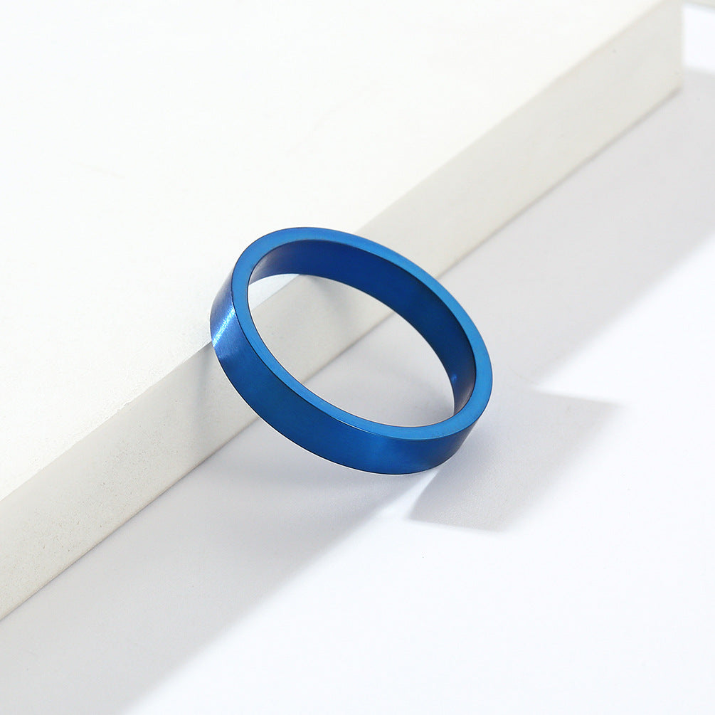 Cross-Border Cold Neutral Wind 4mm Titanium Steel Ring