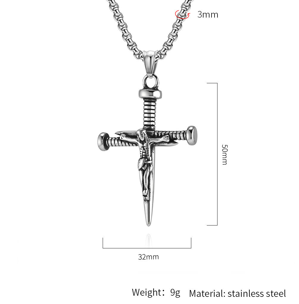 Personalized Retro Portrait Cross Necklace Titanium Steel By Planderful For Everyday Wear Jewelry Lovers