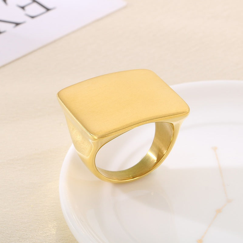 Wide Aspect Ring Hip-Hop Smooth/Sand Surface Men's And Women's Stainless Steel Ring