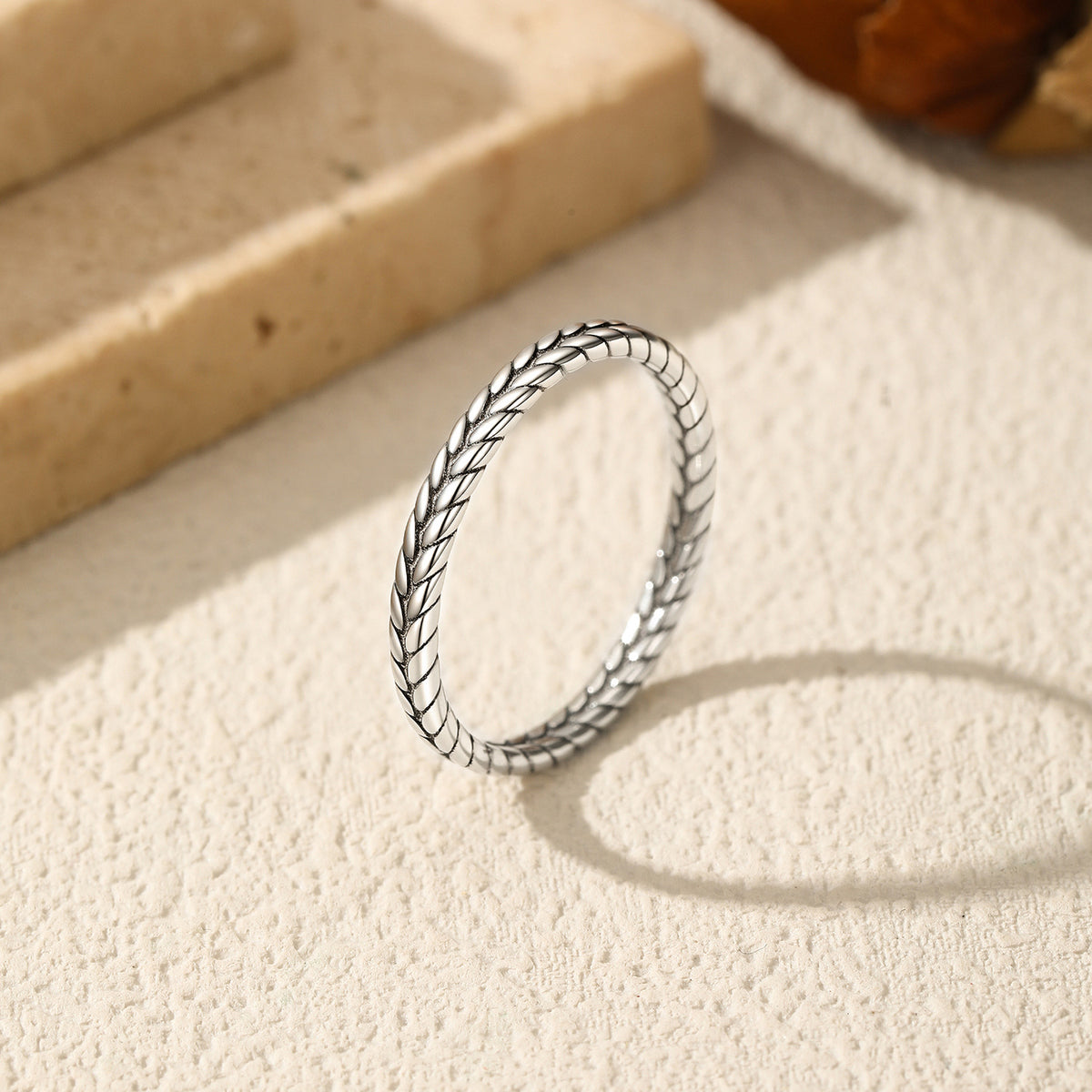 925 Sterling Silver Wheat Ear Ring