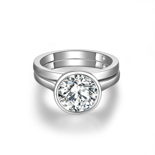 Planderful Moissanite Ring For Women 3 Carat 9mm D VVS 3EX Brilliance Engagement Stacking Jewelry