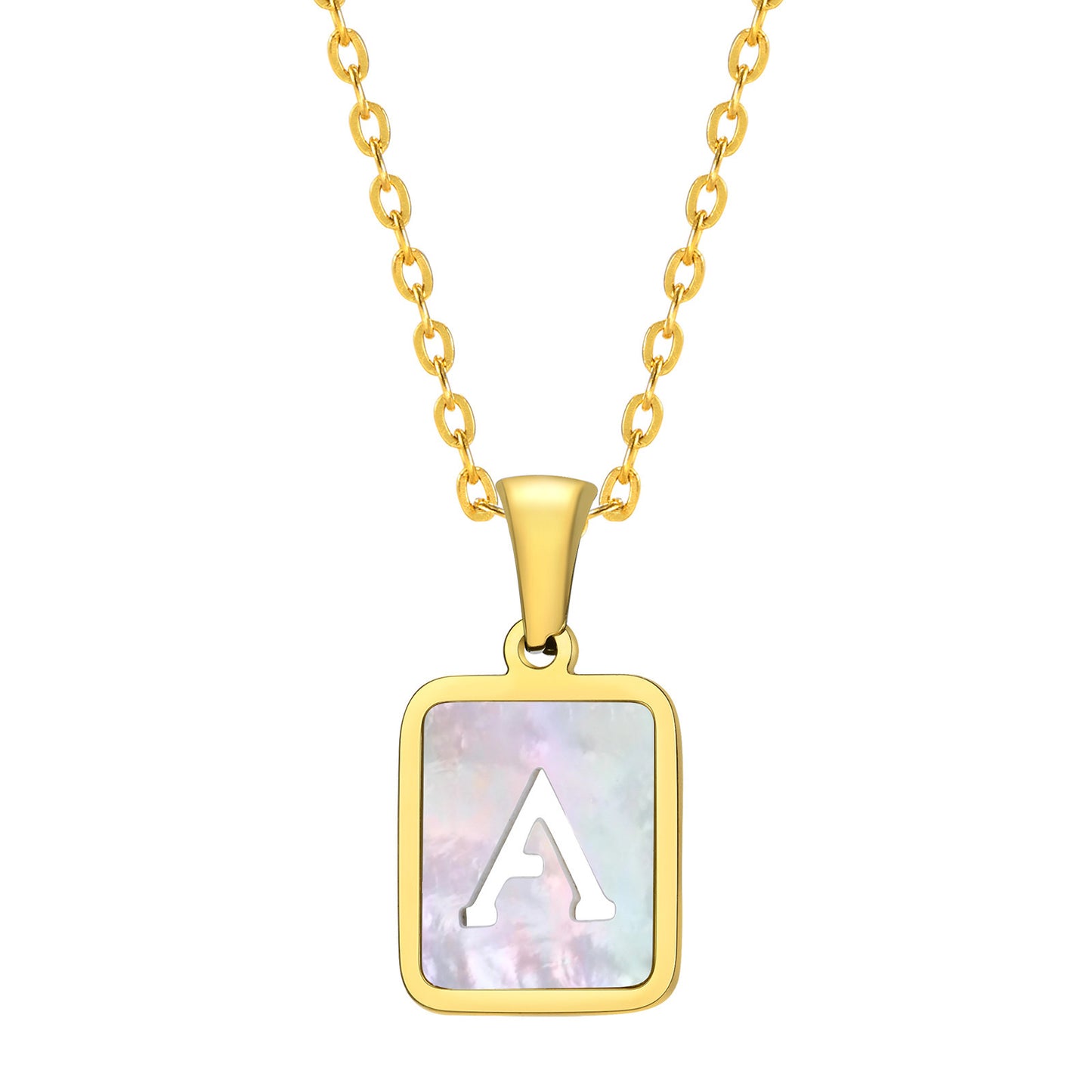 European And American Jewelry Shell Square Pendant Necklace