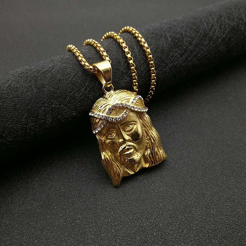 Planderful Everyday Genie Stainless Steel Pendant Necklace Unisex Gold Plated Zircon Sparkle