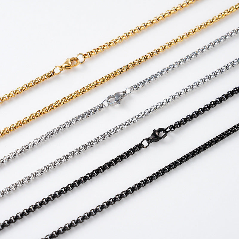 Planderful Jewelry Stainless Steel Pearl Chain Necklace