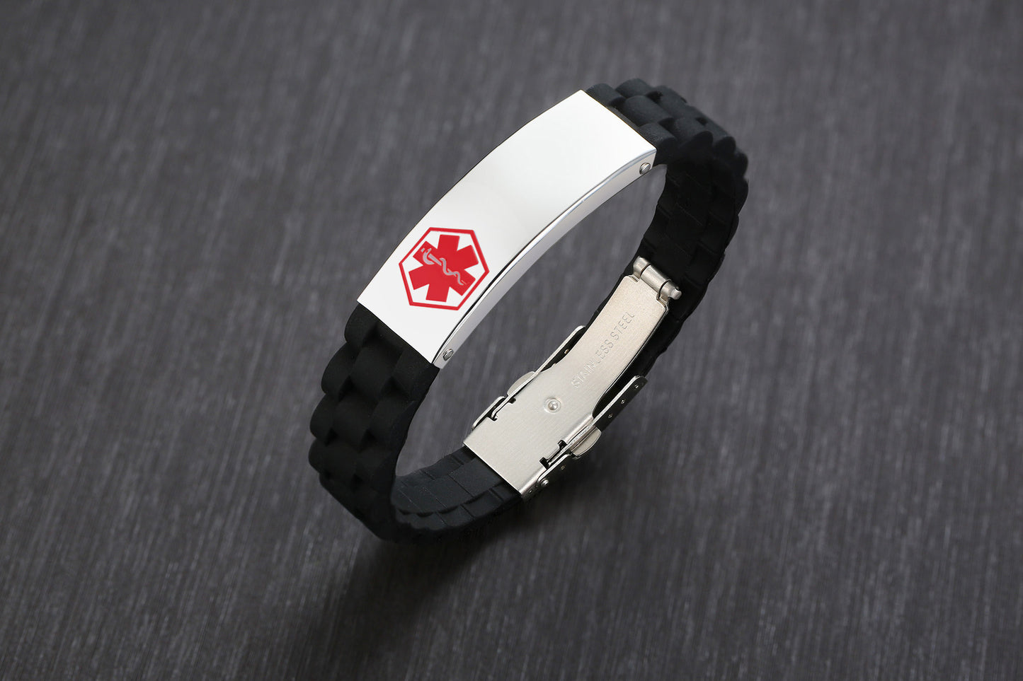 European and American Fashion Stainless Steel Silicone Bracelet for Men
