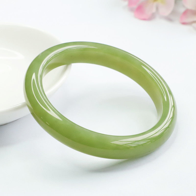 Yellow Hetian Jade Classic Bangle