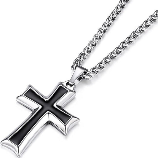 Minimalist Cross Stainless Steel Men's Pendant Necklace