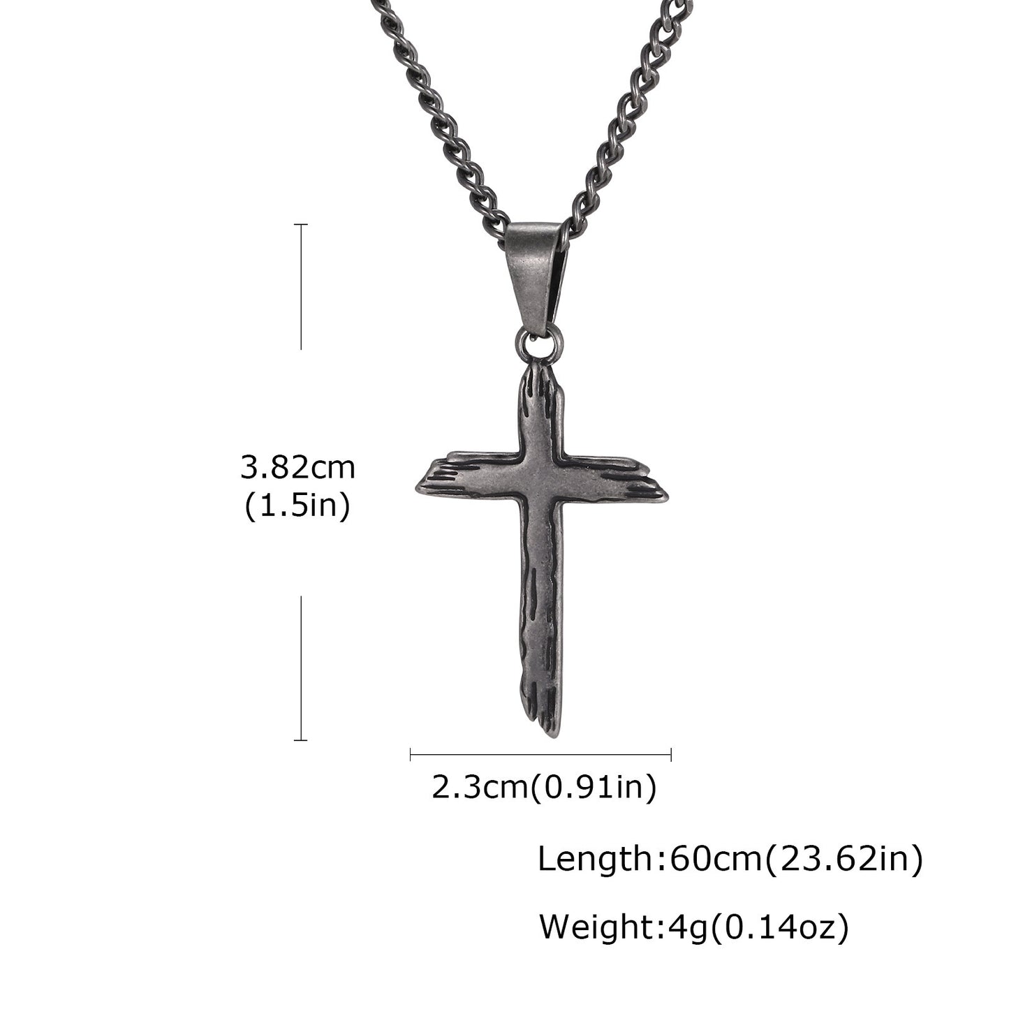 Europe – America – Japan & South Korea Stainless Steel Broken Cross Hip Hop Daily Necklace