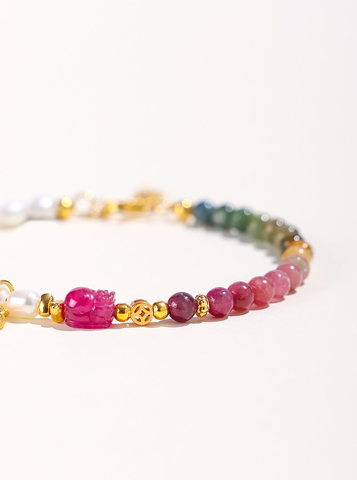 Planderful Fortune's Favor Bracelet – Freshwater Pearl and Tourmaline Elegance