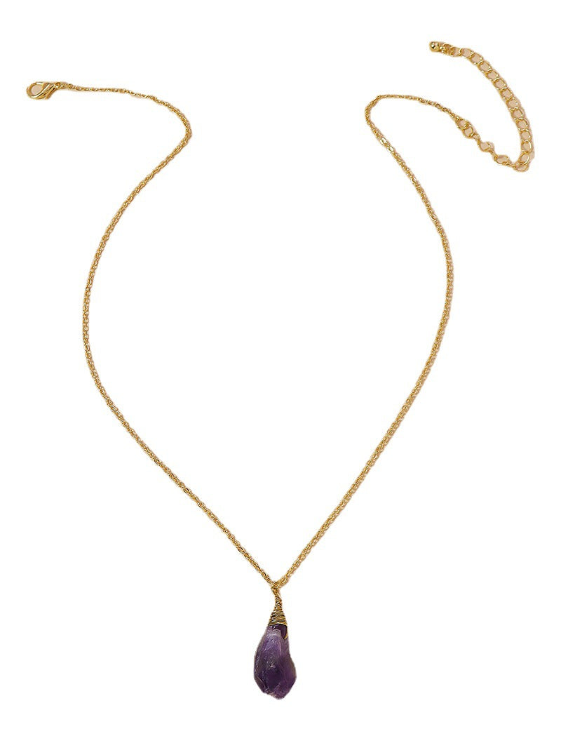 European and American Jewelry: Vienna Verve Purple Stone Necklace
