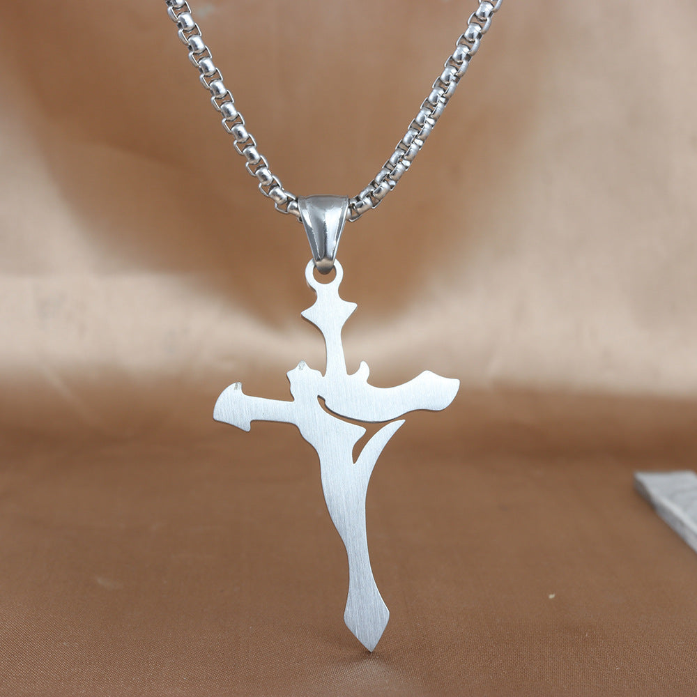 European And American Stainless Steel Constellation Cross Pendant