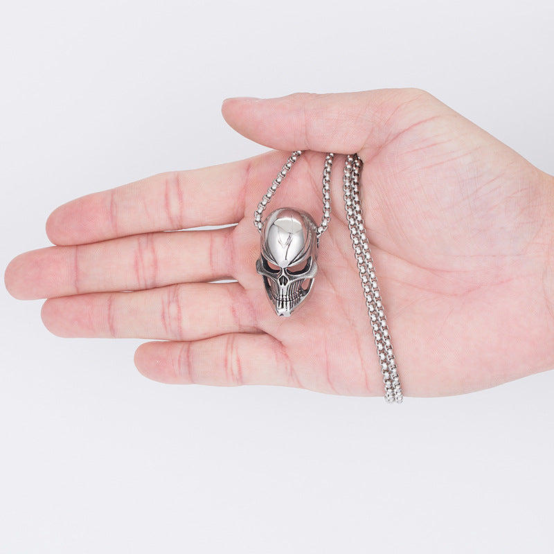 Titanium Steel Necklace – Statement Gothic Skull Pendant For Men With Bold Everyday Edge