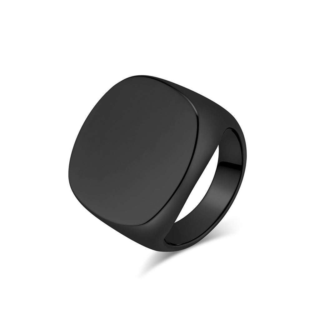 Cross-Border Cold Neutral Wind Titanium Steel Ring for Men