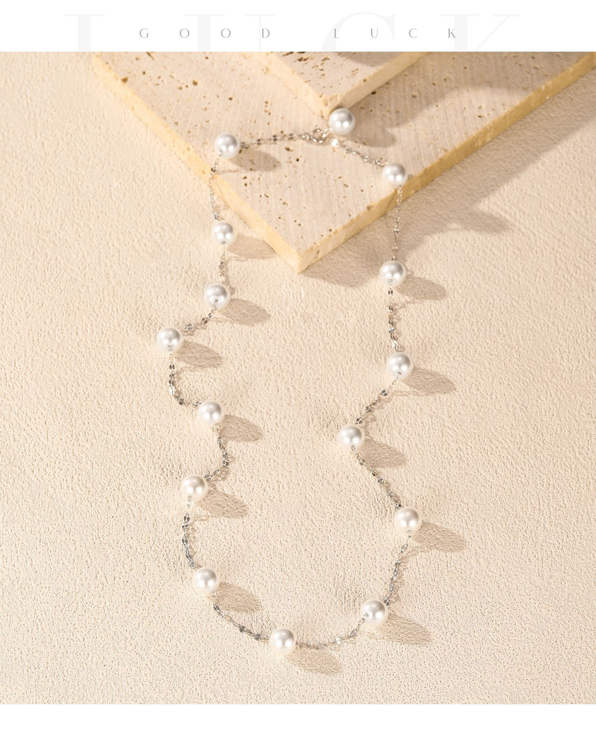 925 Sterling Silver Pearl Clavicle Necklace