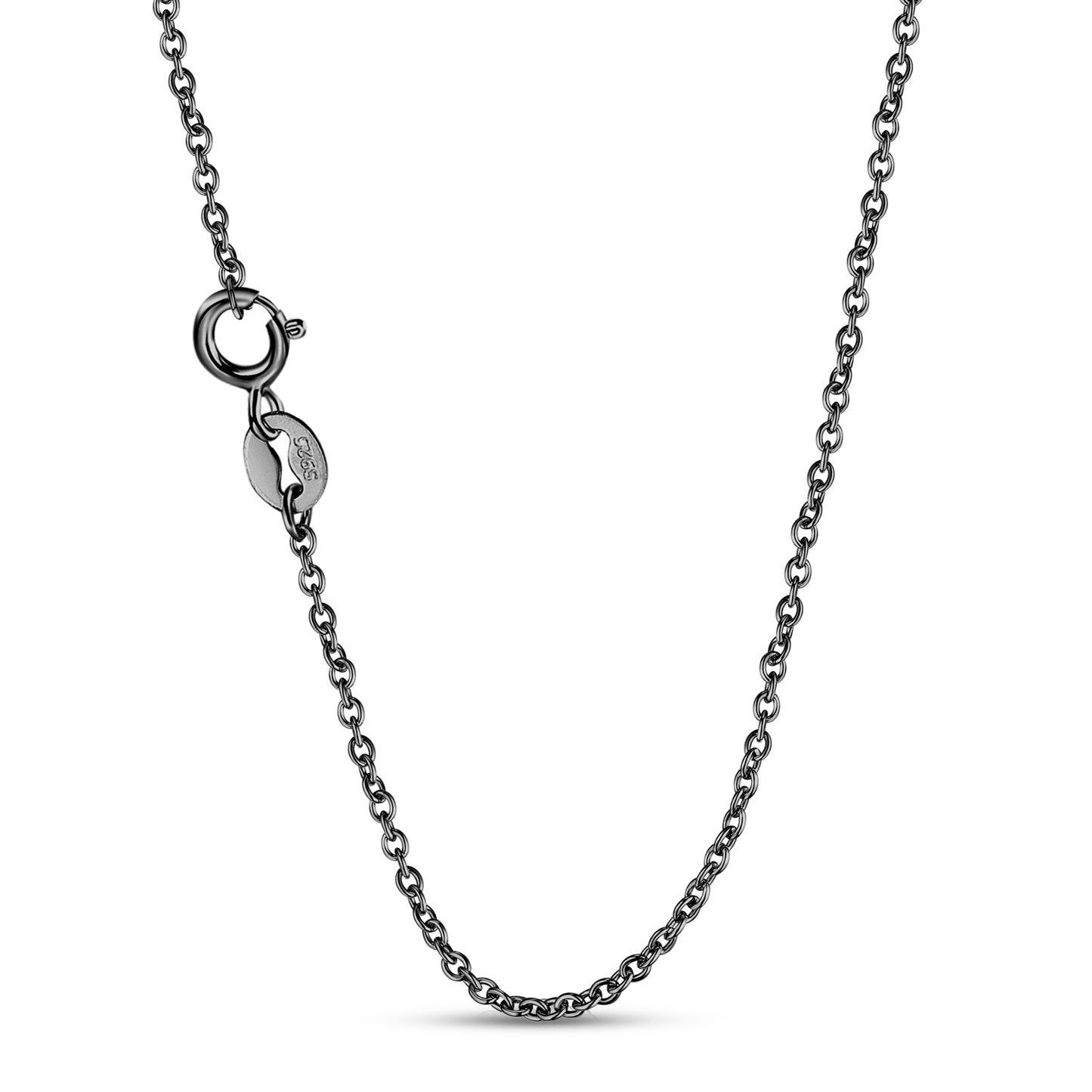Black Chameleon Oval Opal Stone Silver Necklace